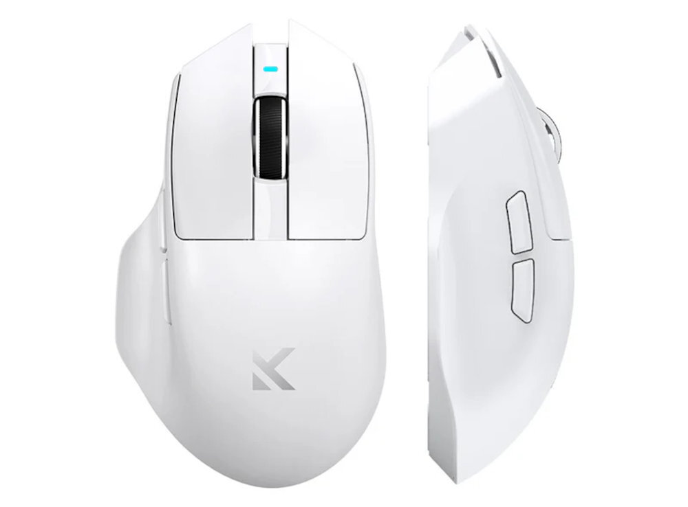 MCHOSE G7 Solidna konstrukcja odporność 129,4 x 74,6 x 41,1 mm - myszka od gory i od boku na białym tle