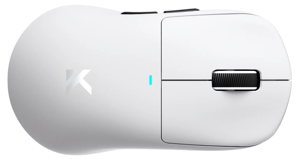 MCHOSE M7 Ultra Solidna konstrukcja odporność 123,4 x 65,4 x 39,2 mm - myszka od góry w kolorze białym