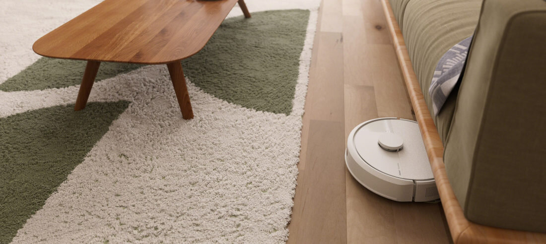Robot sprzątający IROBOT Roomba Combo 105 AutoEmpty Biały wygląd design tło prezentacja wizualizacja lifestyle Sprzątanie bez wysiłku