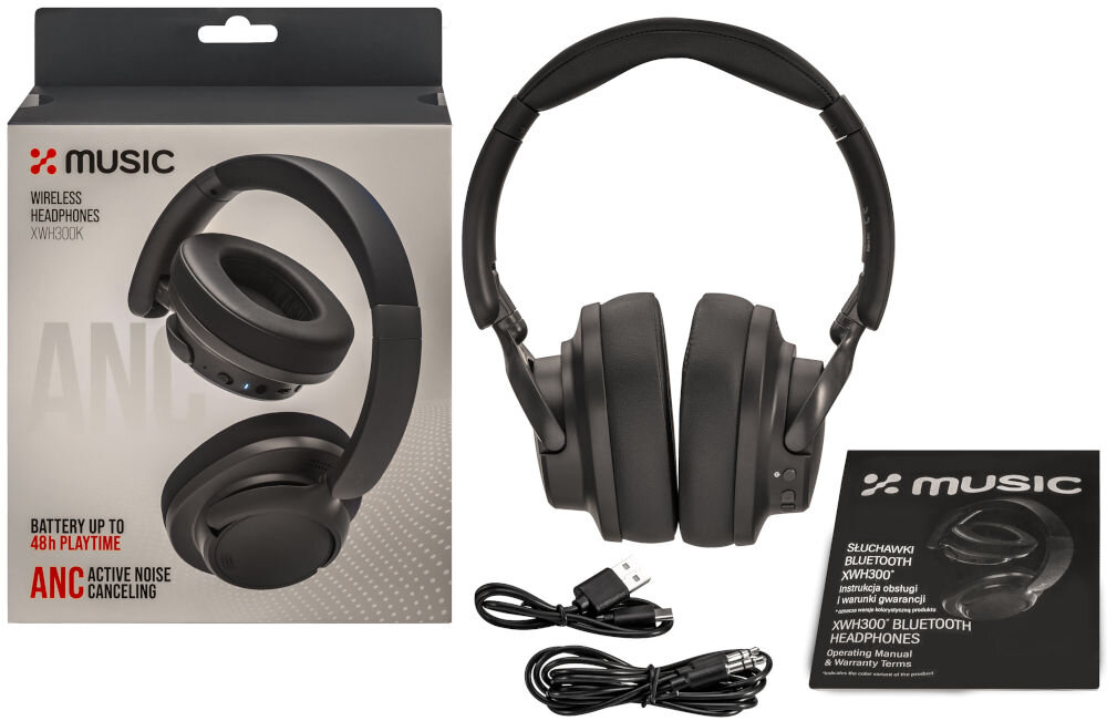 XMUSIC XWH300K elementy zestaw wyposażenie