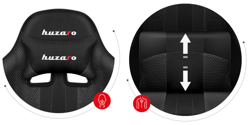 Fotel HUZARO Force 4.7 ergonomia poduszki lędźwie odcinek szyjny wygoda