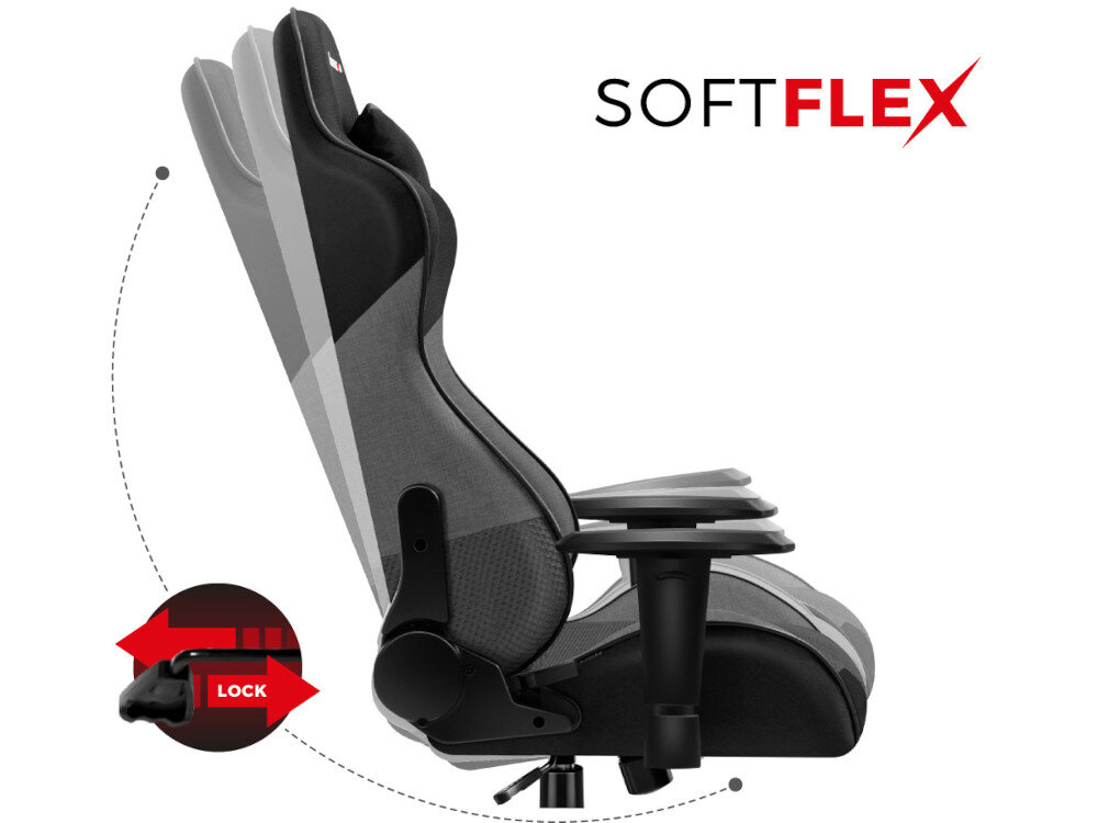 Fotel HUZARO Force 6.2 Szary Mesh bujanie obsługa dźwignia