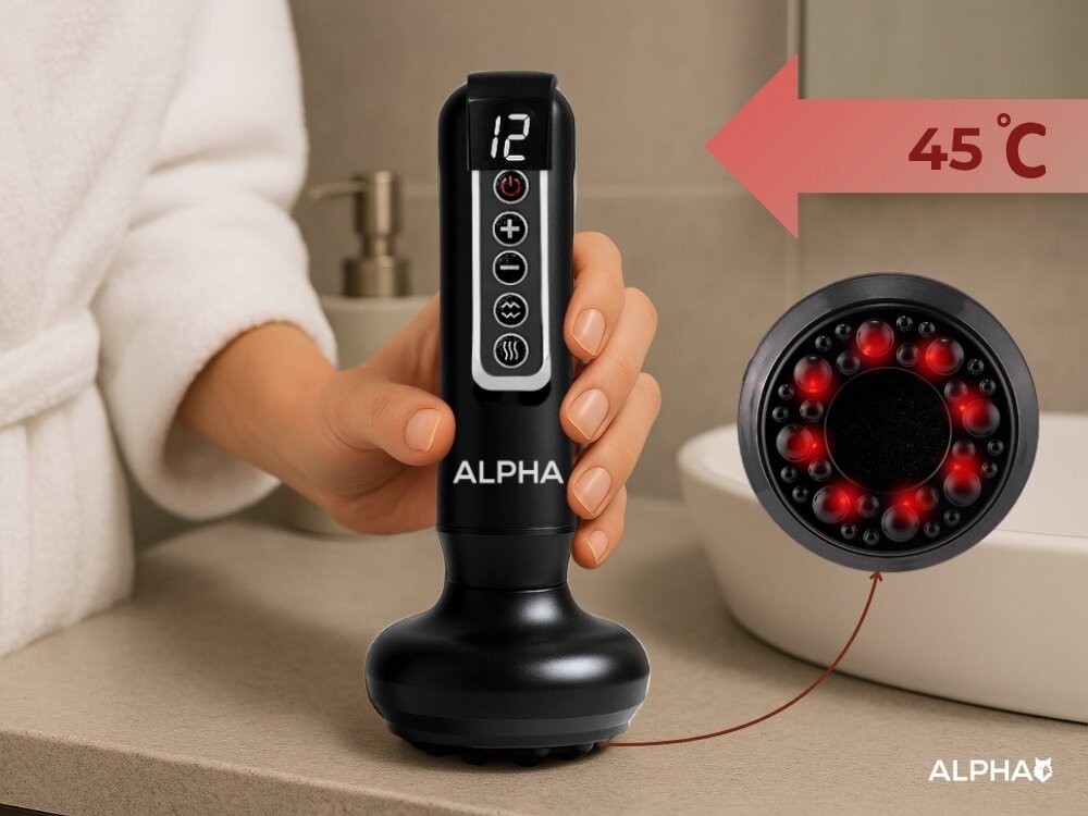 Masażer antycellulitowy ALPHA AMC-02 funkcja podgrzewania, rozluźnianie napięć, wsparcie regeneracji tkanek, zmniejszenie sztywności mięśni