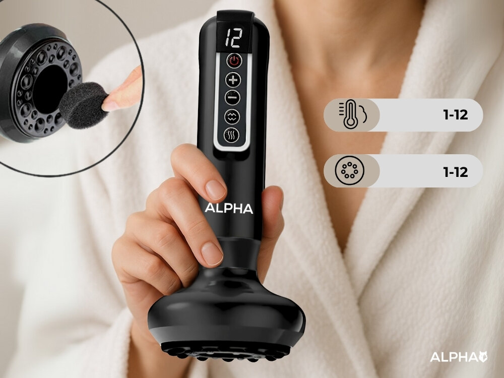 Masażer antycellulitowy ALPHA AMC-02 12 poziomów ciśnienia i temperatur, łagodny masaż, silniejsza sttymulacja