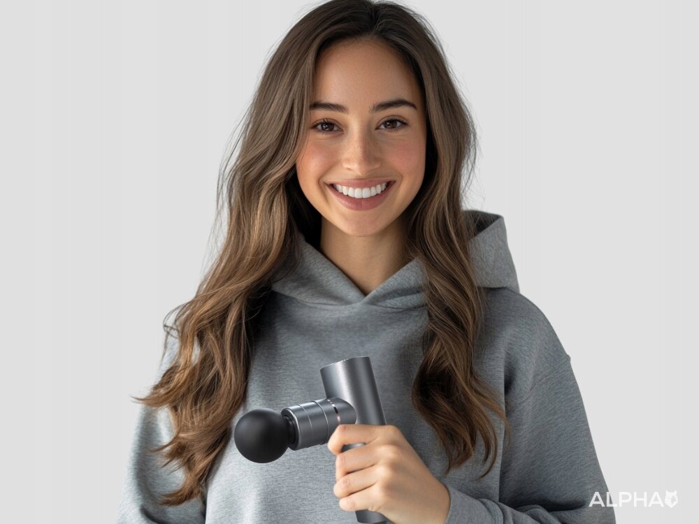 Masażer ręczny Gun ALPHA AMG-05 aluminiowa obduowa, solidna fotma, ochrona przed uszkodzeniami, wygodne korzystanie