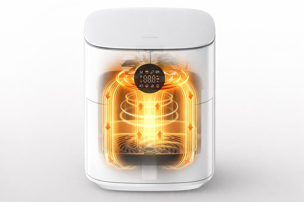Air Fryer Frytkownica beztłuszczowa XIAOMI 66761 Biały cyrkulacja gorącego powietrza, równomierne pieczenie, nie musisz obracać jedzenia, oszczędność czasu, bez niedopieczonych fragmentów