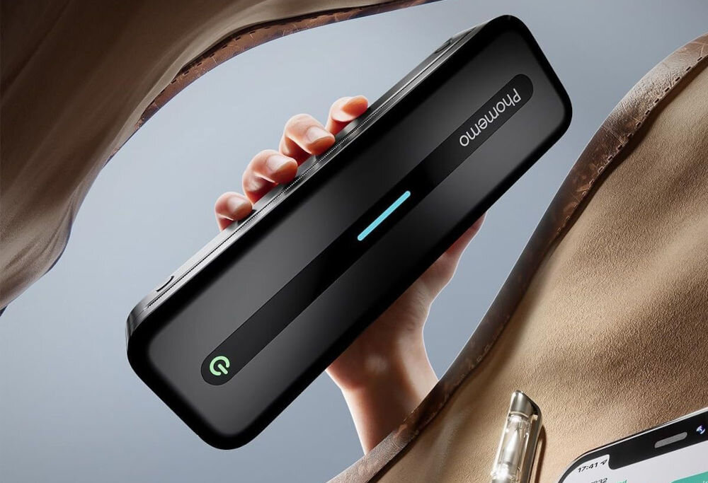 Drukarka PHOMEMO M832 Złącze USB Szary drukuj, gdzie chcesz produkt trzymany w dłoni