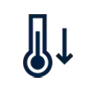 Ikona przedstawiająca dwa pionowe prostokątne kształty, jeden wyższy od drugiego, w kolorze ciemnoniebieskim.