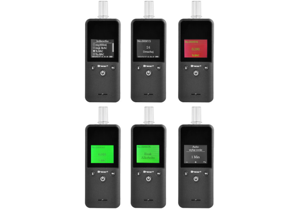 Alkomat TRACER Clarix EZ-4 Duży i czytelny wyświetlacz Ekran LCD o przekątnej 1,8” Intuicyjny interfejs