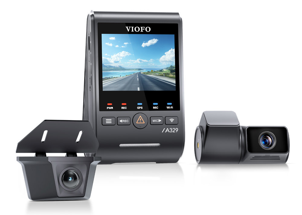 VIOFO A329TW A329TW moduł Bluetooth opcjonalnego przycisku zdalnego zabezpieczania nagrań nagłe hamowanie czy niebezpieczną sytuację Przycisk zdalnego zabezpieczenia nagrań nie jest elementem zestawu. - wideorejestrator na białym tle