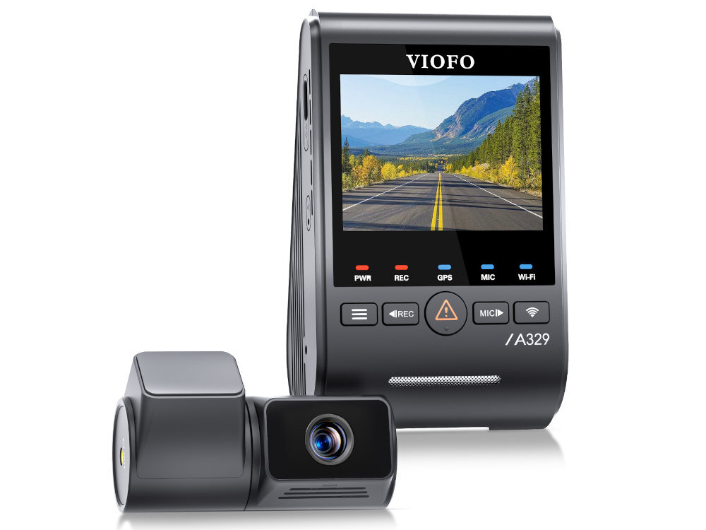 VIOFO A329T VIOFO A329T rozdzielczości 4K przy 60 kl./s trybie HDR detali w cieniach i jasnych partiach kadru - Wideorejestrator na białym tle