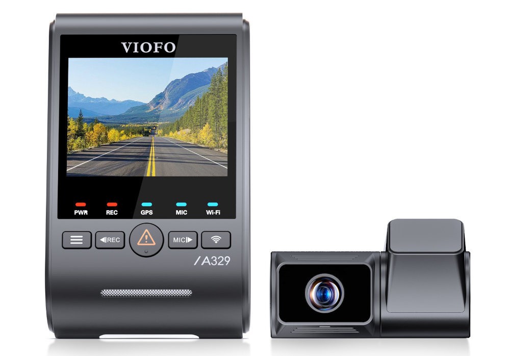 VIOFO A329T A329T moduł Bluetooth opcjonalnego przycisku zdalnego zabezpieczania nagrań nagłe hamowanie czy niebezpieczną sytuację Przycisk zdalnego zabezpieczenia nagrań nie jest elementem zestawu. - wideorejestrator na białym tle