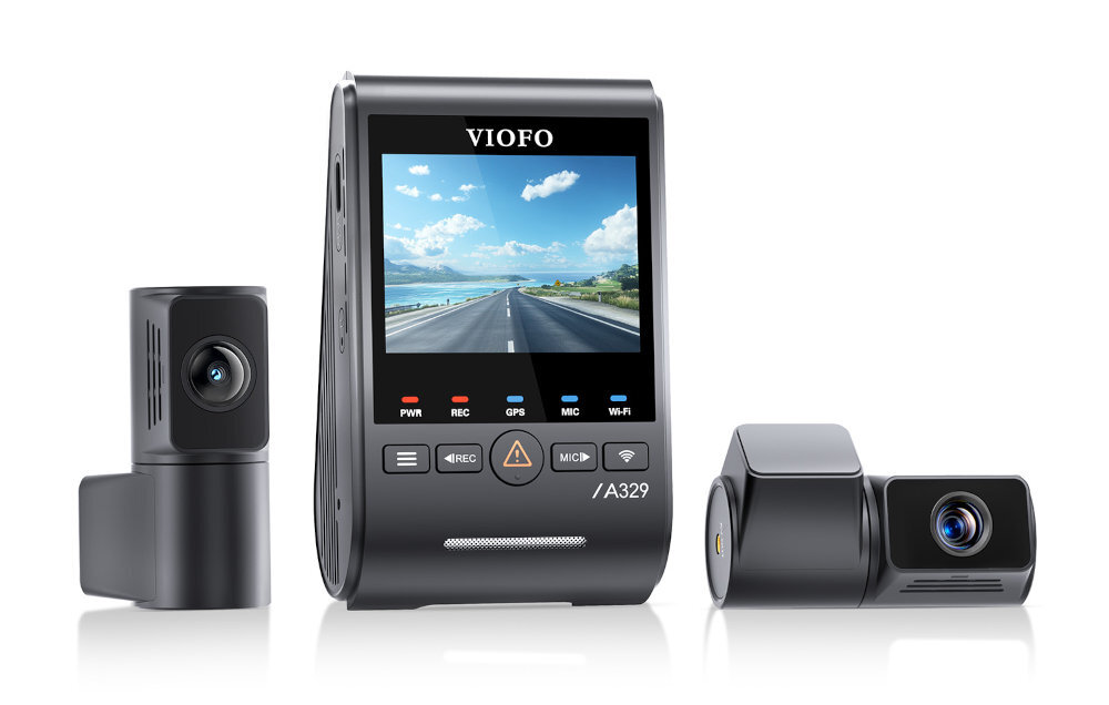 VIOFO A329T VIOFO A329T rozdzielczości 4K przy 60 kl./s trybie HDR detali w cieniach i jasnych partiach kadru - Wideorejestrator na białym tle