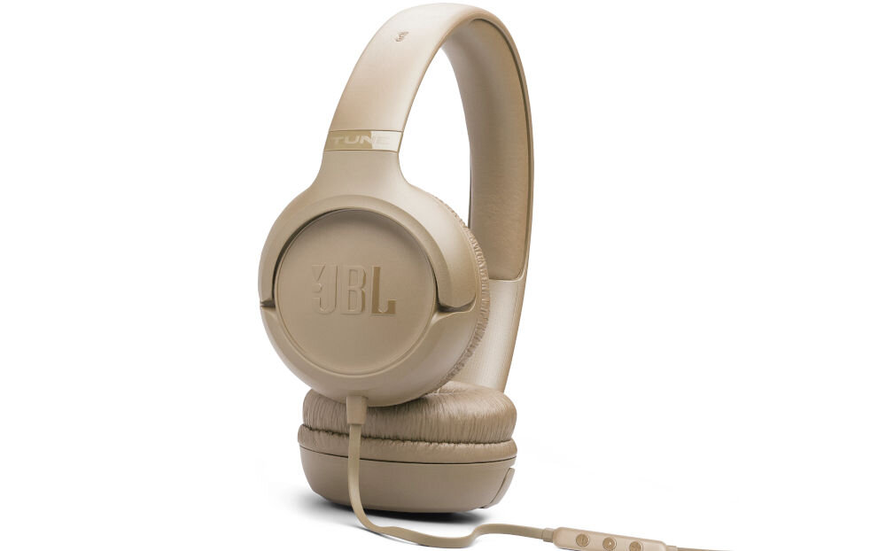 Słuchawki nauszne JBL Tune 530C USB-C pilot 3 przyciski mikrofon regulacja głośności, słuchawki z boku na białym tle