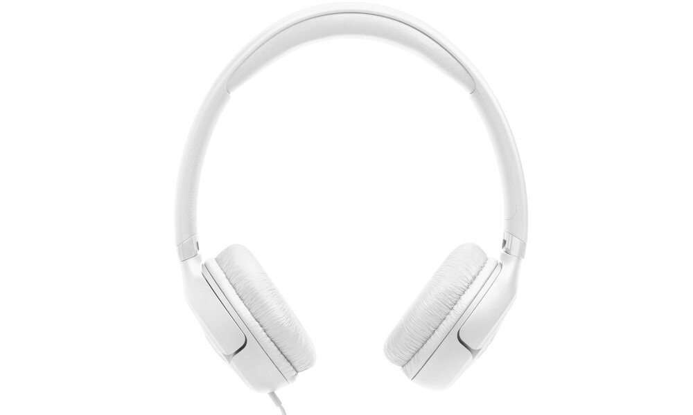 Słuchawki nauszne JBL Tune 530C USB-C Pure Bass DSP Hi-Res detale dźwięku, słuchawki od frontu na białym tle