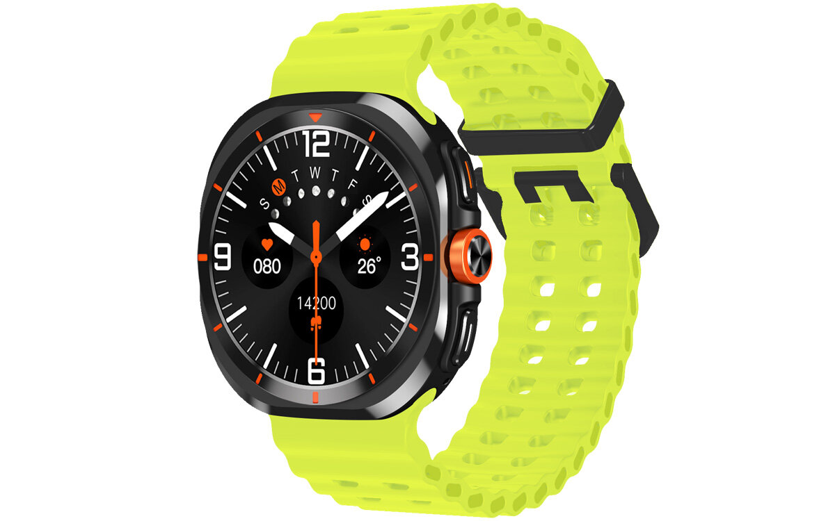 Smartwatch YAXO Reno od frontu wsparcie zdrowia tętno, ciśnienie krwi, poziom cukru