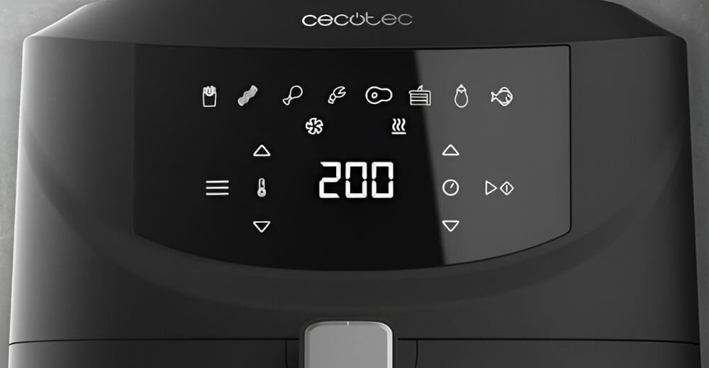 Frytkownica beztłuszczowa CECOTEC Cecofry Absolute 7600 Air Fryer 8 automatycznych programów gotowania panel dotykowy ustawienia szybkie proste przygotowywanie potraw dostosowanie parametrów do wybranego trybu wygoda użytkowania