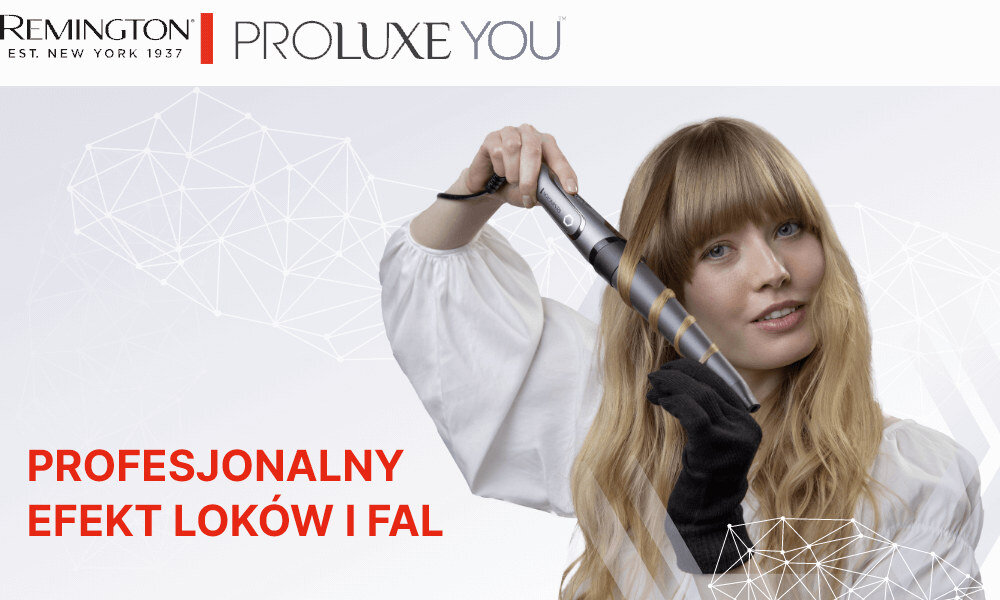 Lokówka REMINGTON PROluxe You CI98X8 19-32 mm wygląd design tło prezentacja wizualizacja Profesjonalny efekt loków i fal