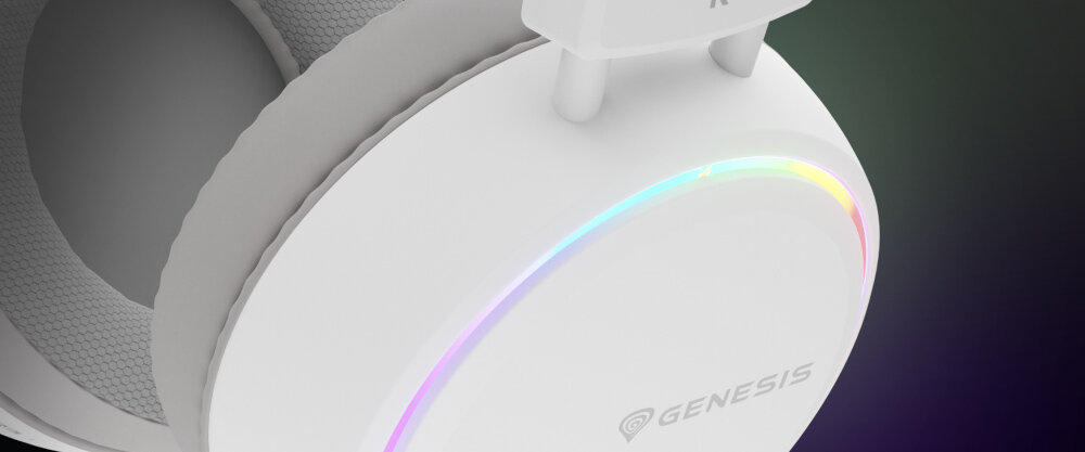Słuchawki GENESIS Neon 613 G2 - Eleganckie podświetlenie, design, podświetlenie, kadr na podświetlaną muszlę słuchawek