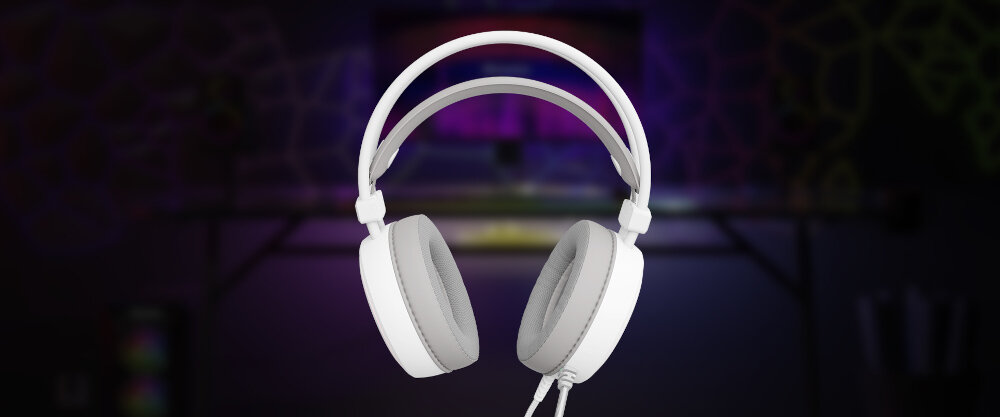 Słuchawki GENESIS Neon 613 G2 - Włącz się w rytm rozgrywki, 2,2-metrowy kabel, USB-A, słuchawki od frontu na ciemnym tle