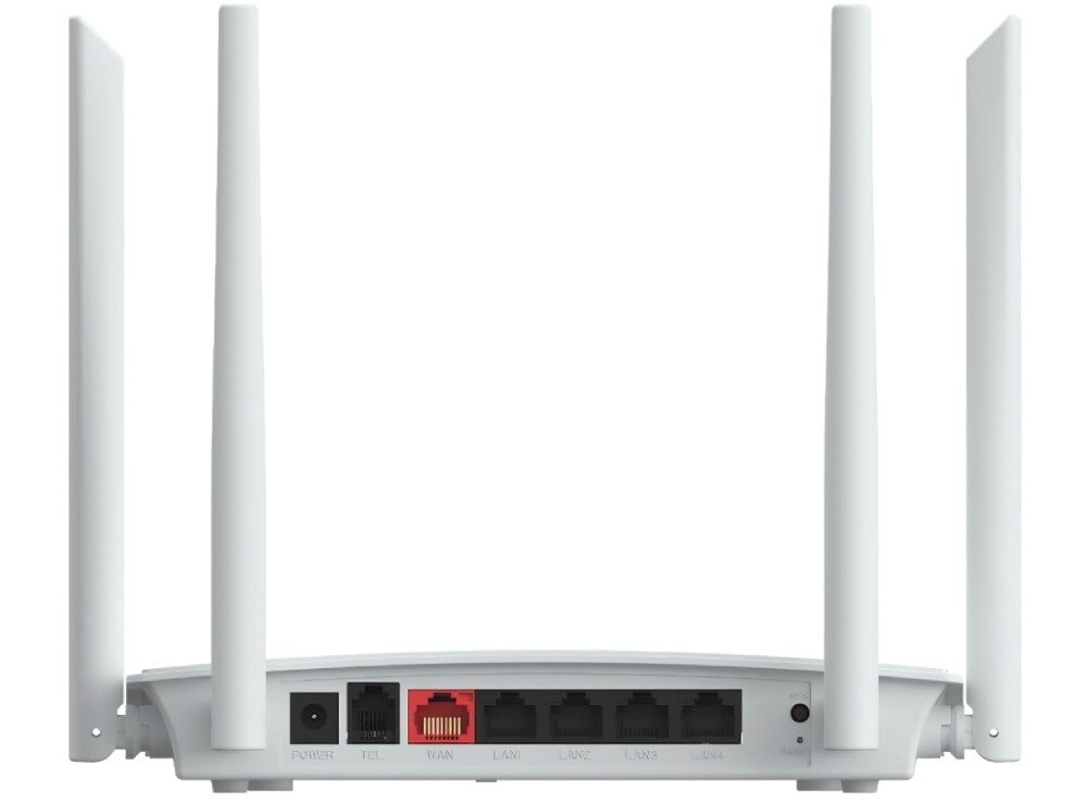 Router ZTE MF258 Pro Tył routera z portami – zasilania, WAN, LAN oraz telefonu, porty, podłączenie, zasilanie PoE