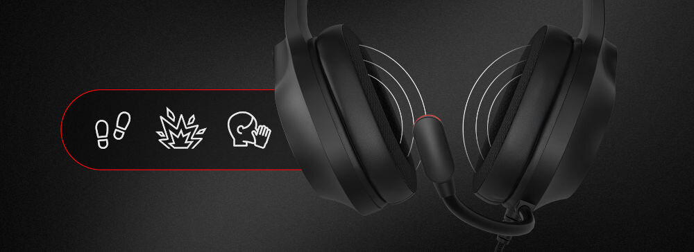 Słuchawki GENESIS Neon 213 dźwięk stereo gamingowy z mocnym basem, Czarne słuchawki nauszne z mikrofonem i efektami świetlnymi RGB