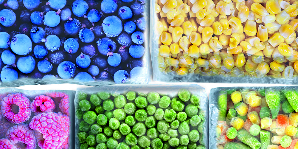 KUCHNIA MIKROFALOWA GORENJE MO17E1BH zamrożone owoce warzywa szron borówki groszek maliny funkcja rozmrażania równomierne rozmrażanie szybkie rozmrażanie impulsy ciepła