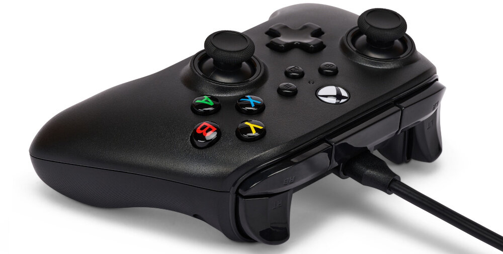 Kontroler POWERA Nano Czarny  konsola pc komputer smartfon android sterowanie kompatybilność przyciski gałki analogi łączność bateria zasilanie spusty panel obudowa waga zasięg 