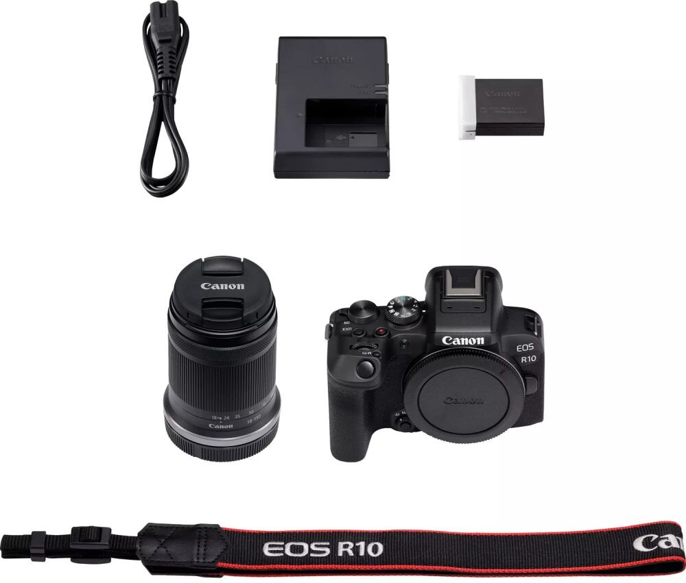 Aparat CANON EOS R10 zdjęcia obiektyw ekran wizjer ogniskowa przysłona migawka obudowa bateria zasilanie filmy nagrywanie rozdzielczość matryca rozmiar przekątna tryby iso montaż lampa światło przyciski sterowanie menu kontrast jasność balans bieli filtry cmos karta pliki format zapis seria