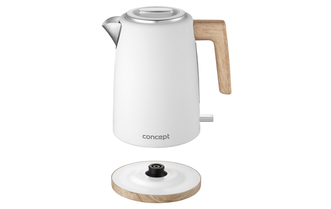Czajnik CONCEPT Elwood RK3315 Praktyczne detale obrotowa podstawa 360° Lampka sygnalizacyjna informacja