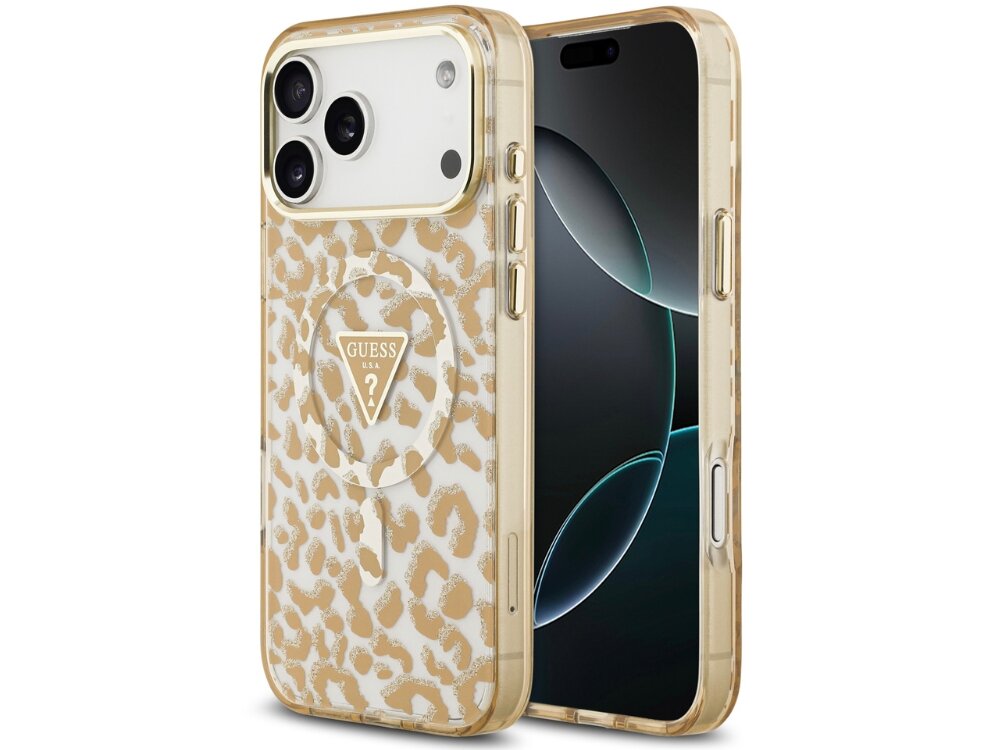 Etui GUESS Leopard Glitter MagSafe
                etui do iphone na białym tle
