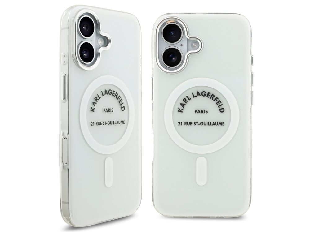 Etui KARL LAGERFELD IML Karl RSG Logo MagSafe
                etui do iphone na białym tle matowa powierzchnia tłoczony napis detale precyzyjne wykończenie wyrafinowany charakter styl premium