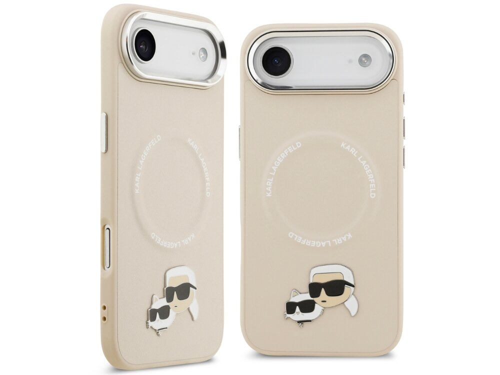 Etui KARL LAGERFELD Karl & Choupette Pins MagSafe
                etui do iphone na białym tle wysokiej jakości skóra ekologiczna metalowy pin karl lagerfeld kotka choupette dopracowane detale