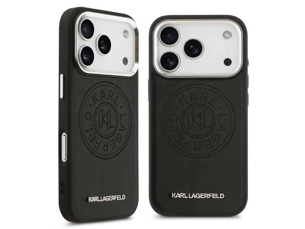 Etui KARL LAGERFELD Point & Metal Logo MagSafe
                etui na iphone na biały tle wysokiej jakości skóra ekologiczna metaliczne przyciski ramka aparatu trwałe zabezpieczenie wbudowany pierścień magsafe