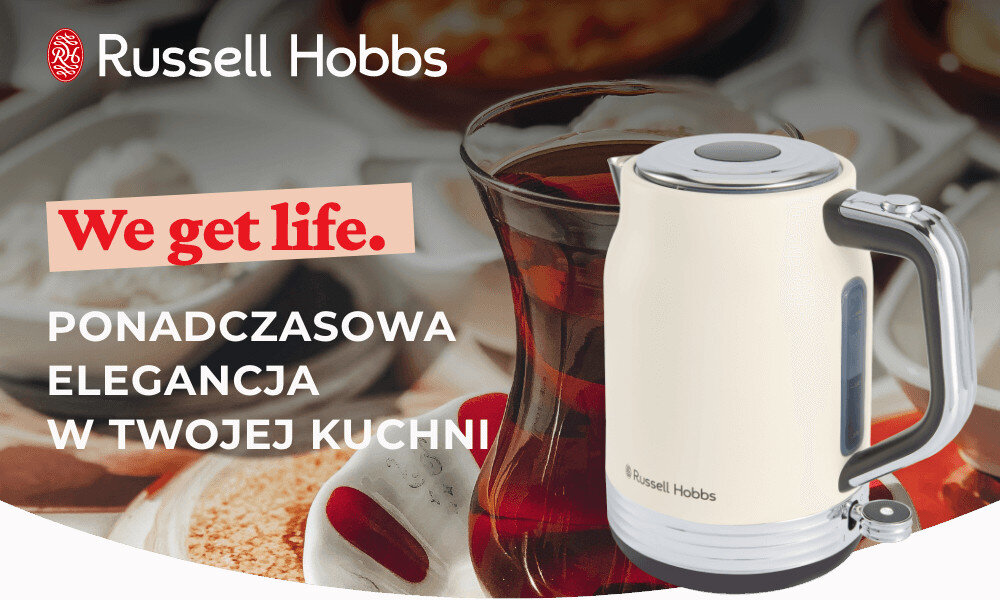 Czajnik RUSSELL HOBBS 28640-70 Hanley Kremowy wygląd design tło prezentacja wizualizacja Wyposażenie Twojej kuchni