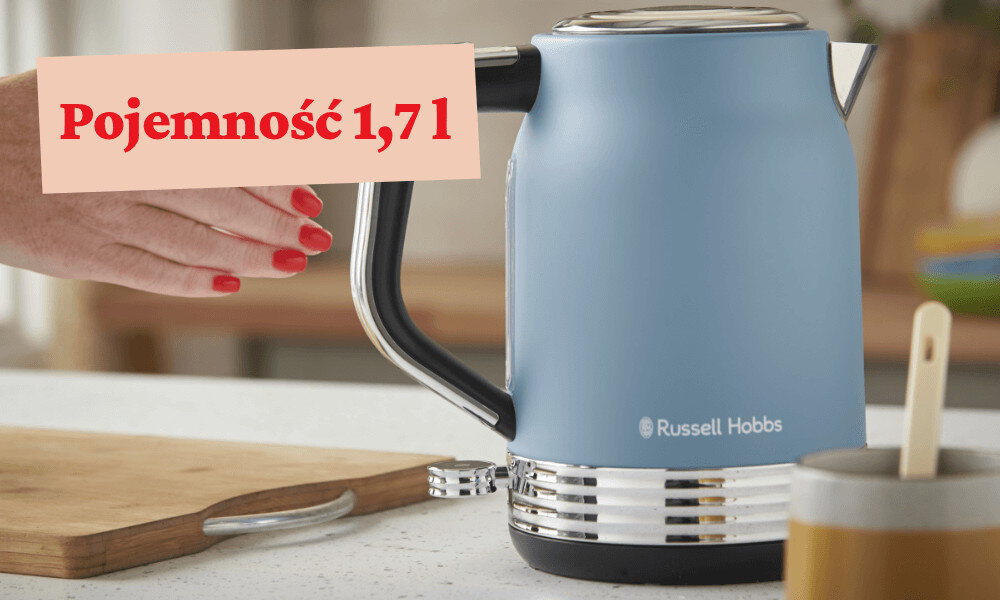 Czajnik RUSSELL HOBBS 28641-70 Hanley Niebieski Odpowiednia pojemność dla całej rodziny lub gości