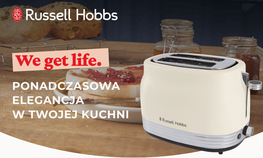 Toster RUSSELL HOBBS Hanley 28650-56 Jaśminowy wygląd design tło prezentacja wizualizacja Przygotowanie posiłków