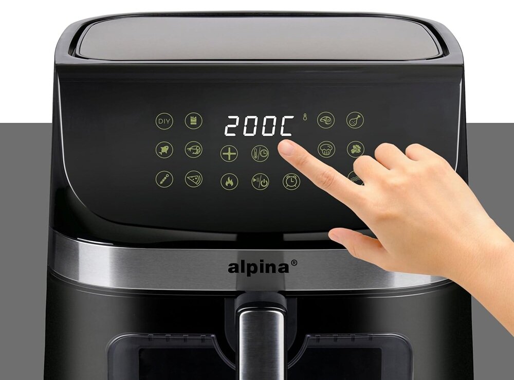 AIR FRYER ALPINA A9.0 cyfrowy wyświetlacz, 8 programów wstepnych, timer, regulacja temperatury, pełna kontrola