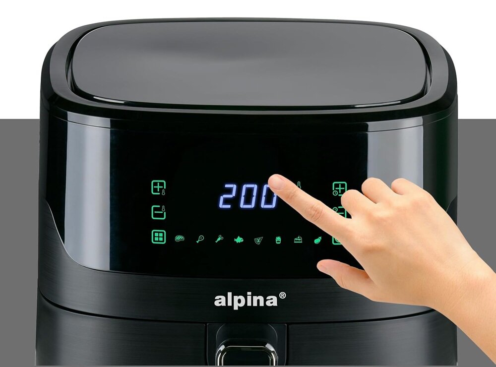 AIR FRYER ALPINA A6.0 szybkie nagrzewanie urządzenia, 8 programów wstepnych, regulacja temperatury, cyfrowy wyświetlacz