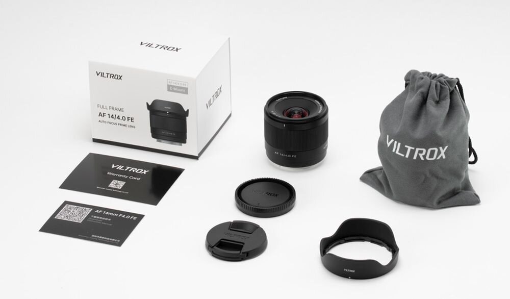 Viltrox AF 14mm F4.0 zamocowany na aparacie solidna konstrukcja USB-C aktualizacja firmware Sony E obiektyw