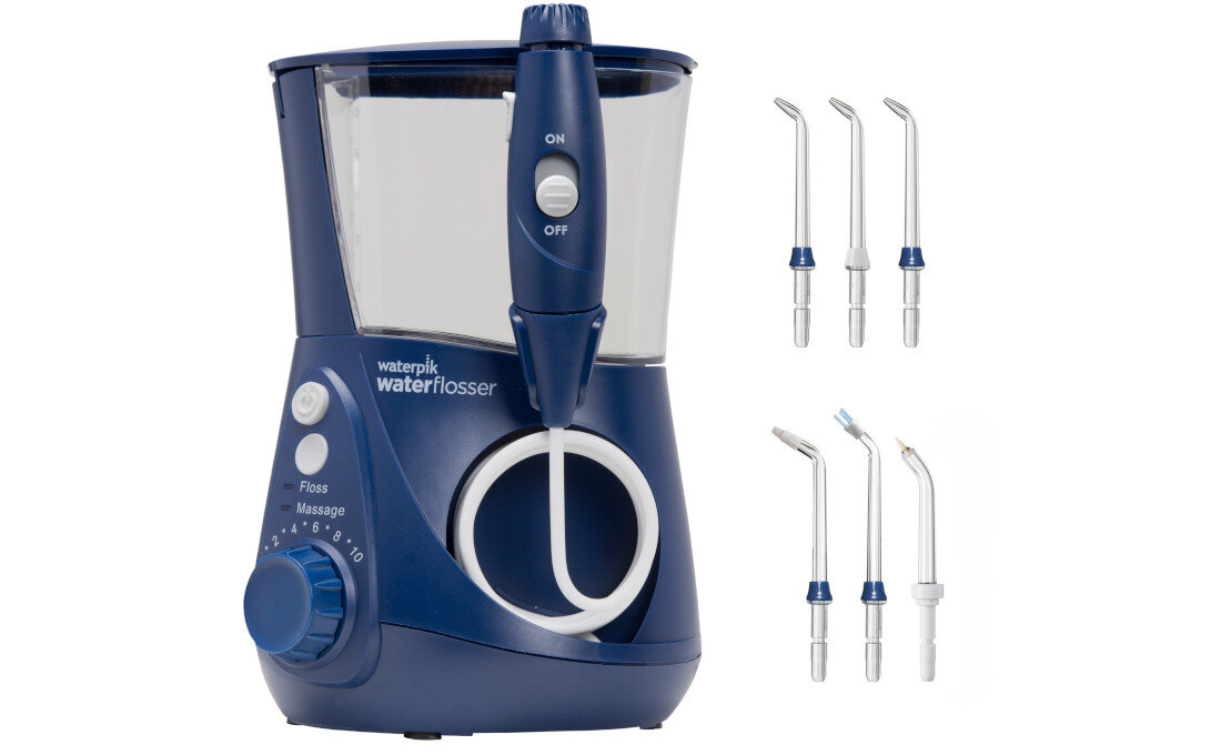 Irygator stacjonarny WATERPIK WF-660 Ultra Professional (Granatowy) + 6 końcówek zestaw akcesoria komplet wyposazenie