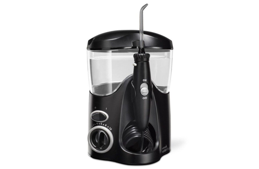 Irygator stacjonarny WATERPIK WF-112 Ultra (Czarny) + 6 końcówek dla ortodontów i implantów ułatwia codzienną higienę aparat ortodontyczny, implanty, mosty czy korony komfort i bezpieczeństwo użytkownika