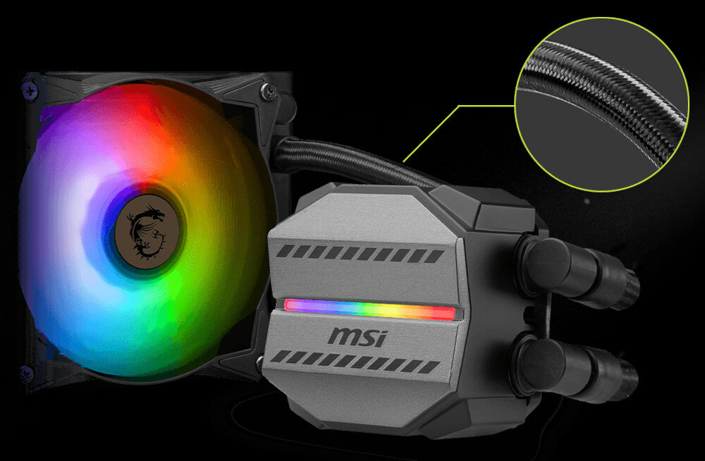 Chłodzenie wodne MSI MAG Coreliquid M240 radiator pompka rurka silnik praca głośność