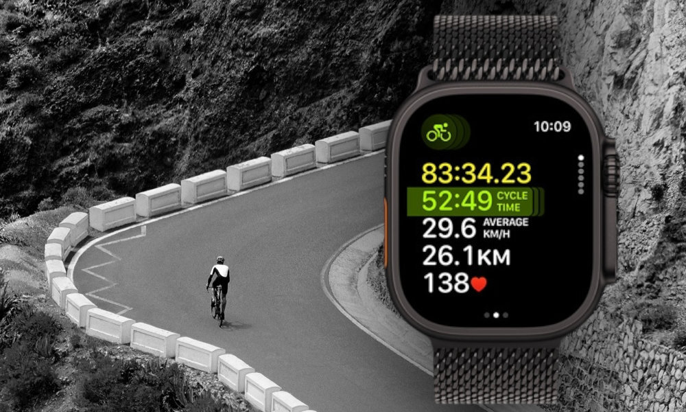 Apple Watch Ultra 3 parametry jazdy iPhonie Trening rowerowy Ultra 3 wydarzenie na żywo na telefonie iPhone’a - funkcja treningu rowerowego