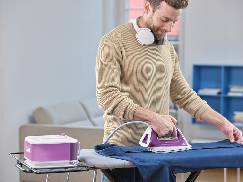 Generator pary BRAUN CareStyle Compact Pro IS2577VI Fioletowy Wydajność pary Duża ilość pary dodatkowe uderzenie Ciśnienie 6 barów w krótkim czasie