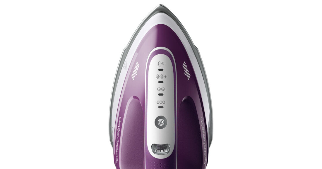 Generator pary BRAUN CareStyle Compact Pro IS2577VI Fioletowy Cyfrowa blokada kapania automatyczne wyłączanie po około 10 minutach  ochrona funkcja Easy CalcClean Stopa 3D precyzja