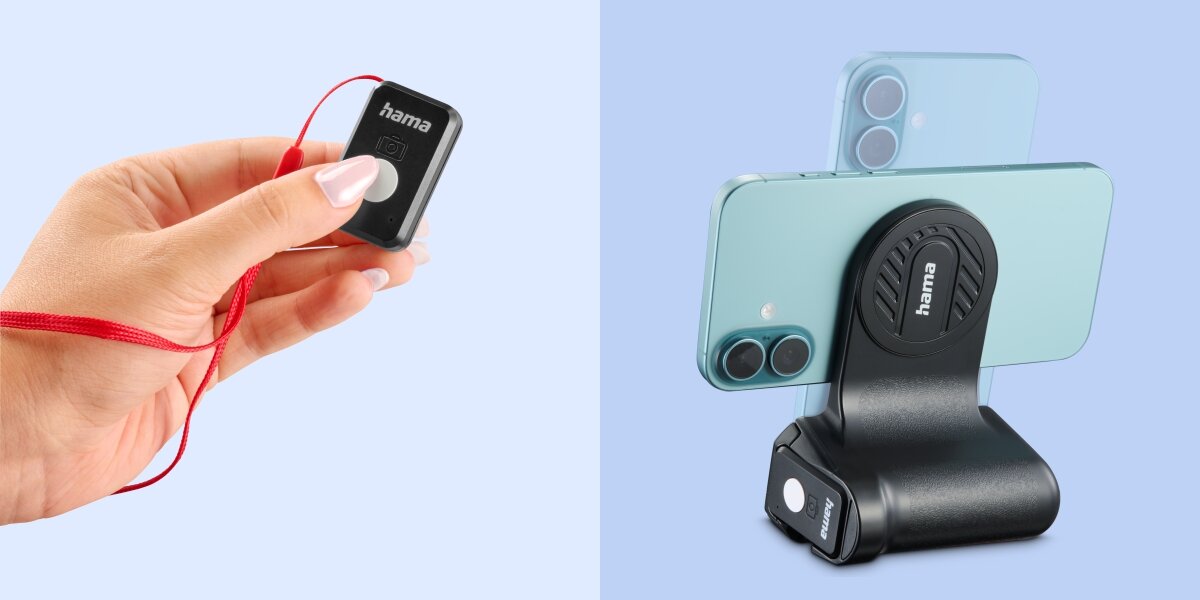 Uchwyt HAMA MagGrip BT - Bluetooth w zasięgu ręki, zasięg do 10 metrów, smartfon przymocowany do uchwytu, ręka trzymająca pilota