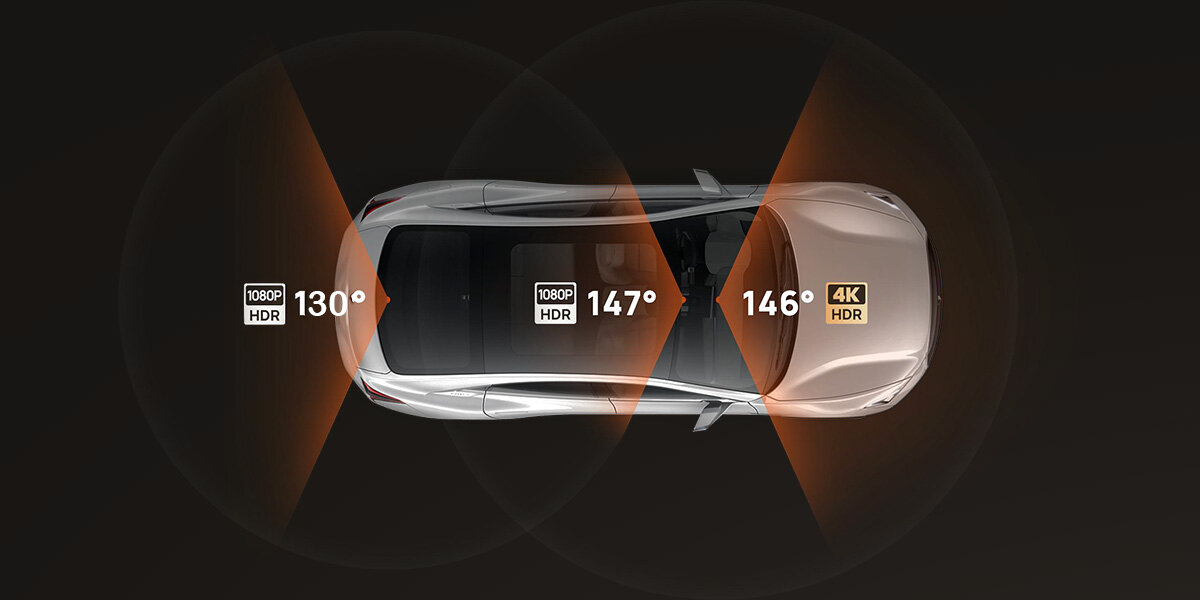 Wideorejestrator 70MAI T800 Sensory Sony IMX678 STARVIS 2 68% większy rozmiar i aż o 90% wyższą czułość na światło - dwa chipy IMX678, grafika w ciepłych barwach