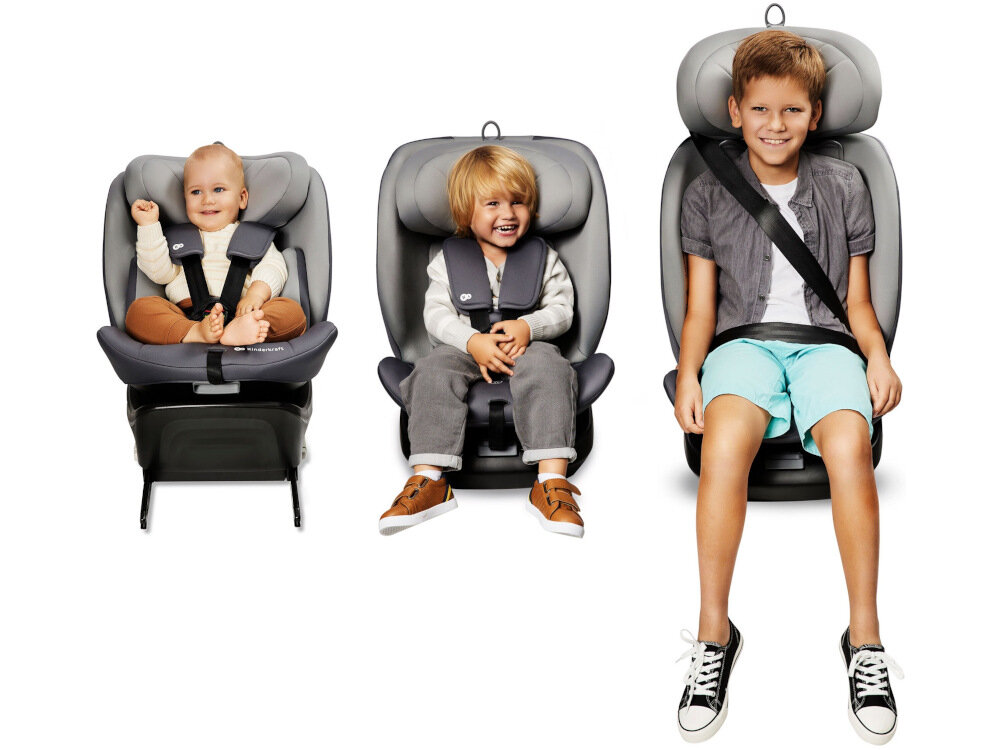 Fotelik samochodowy KINDERKRAFT I-Grow I-Size 0-36 kg Szary bezpieczna komfortowa podroz dziecka kompleksowa ochrona dla dzieci o masie ciala od 0 do 36 kg spelnia normy Unii Europejskiej R4 I-Size przystosowany do wszystkich samochodow