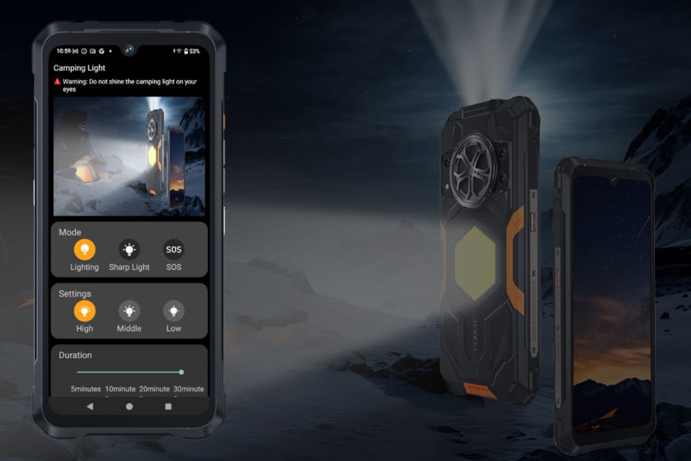 Smartfon CUBOT KING KONG Power 5 16/128GB 6.88 120Hz Czarny Ekran smartfona Cubot z interfejsem sterowania funkcją 